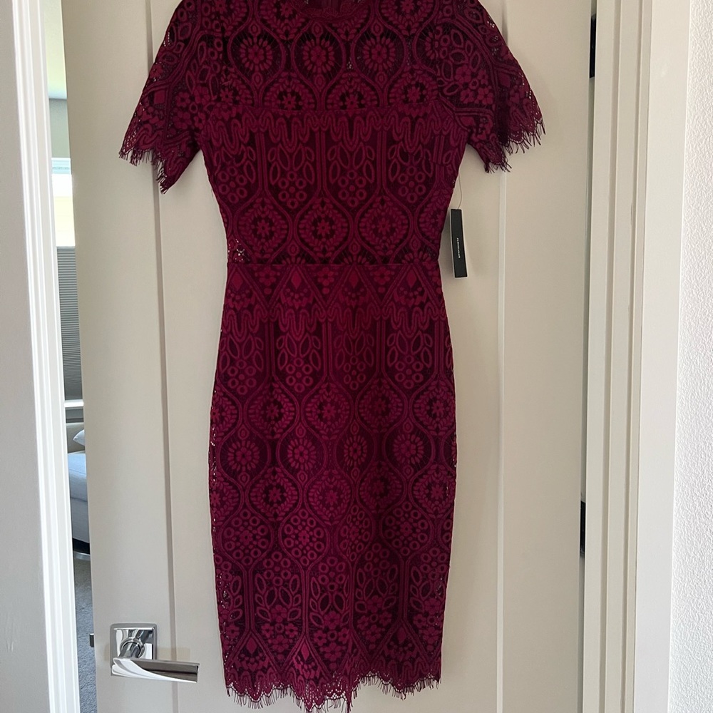 Lulus Lace Maroon Dress